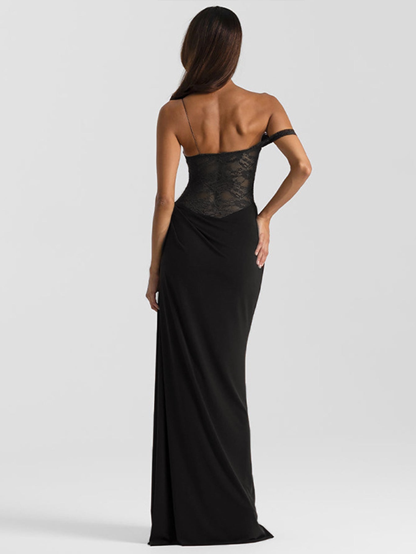 Marlowe Siena — Sexy Lace Patchwork Sheer Maxi Dress, alternate view 5