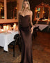Strapless Bodysuit Ruched Maxi Skirt Set