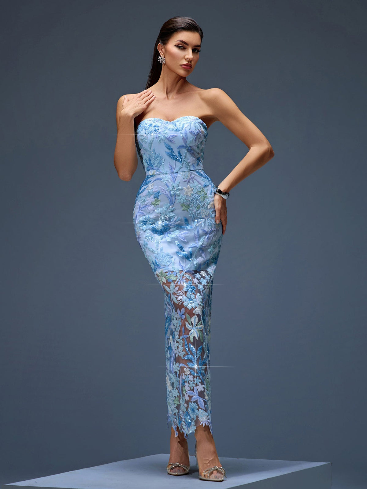 Dahlia — Blue Formal Evening Gown