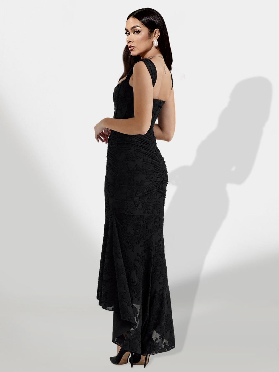 Asymmetric Mermaid-Style Dress with Bright Colors