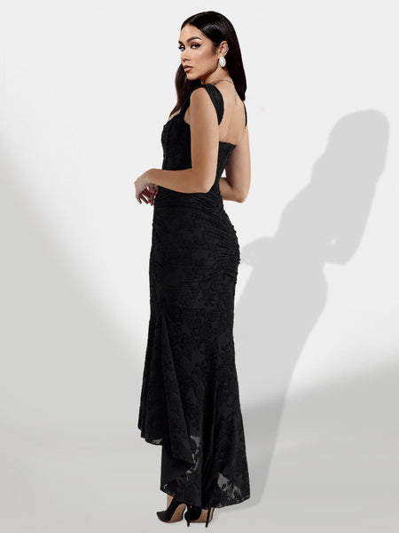 Asymmetric Mermaid-Style Dress with Bright Colors