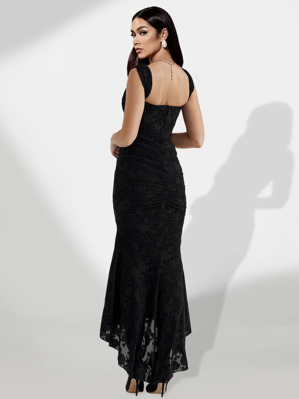 Asymmetric Mermaid-Style Dress with Bright Colors