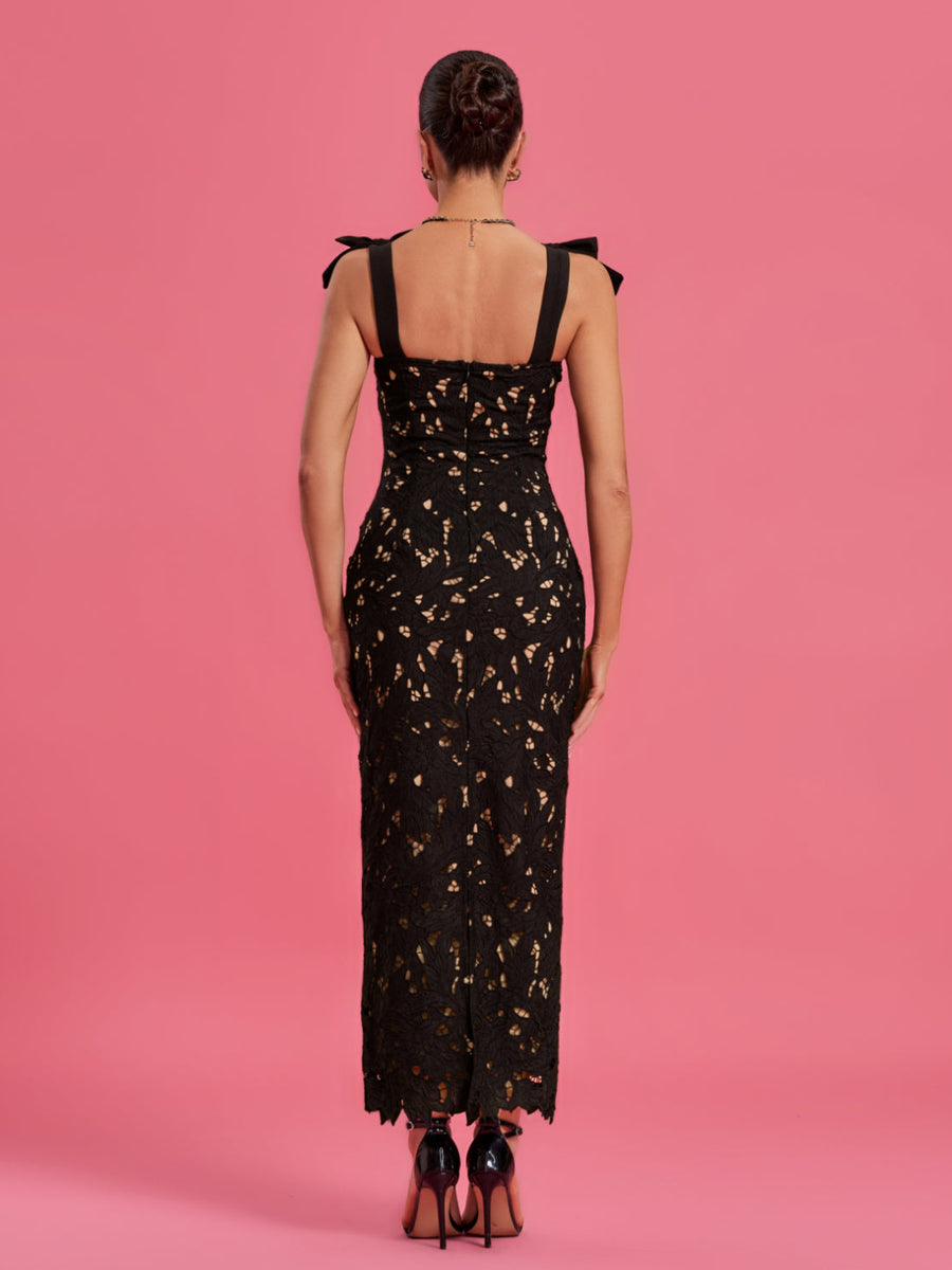 Sexy Lace Dress with Cutout and Elegant Straps