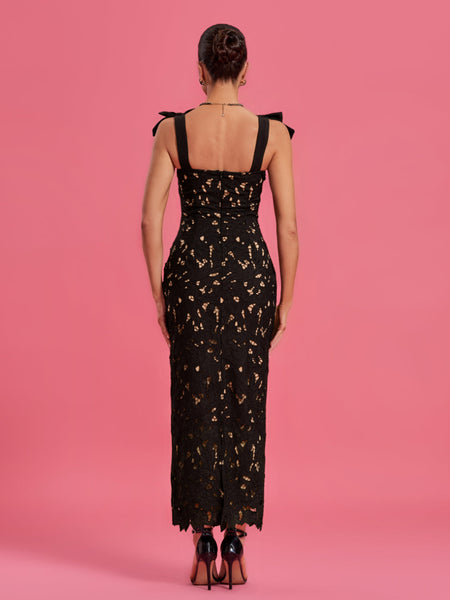 Sexy Lace Dress with Cutout and Elegant Straps