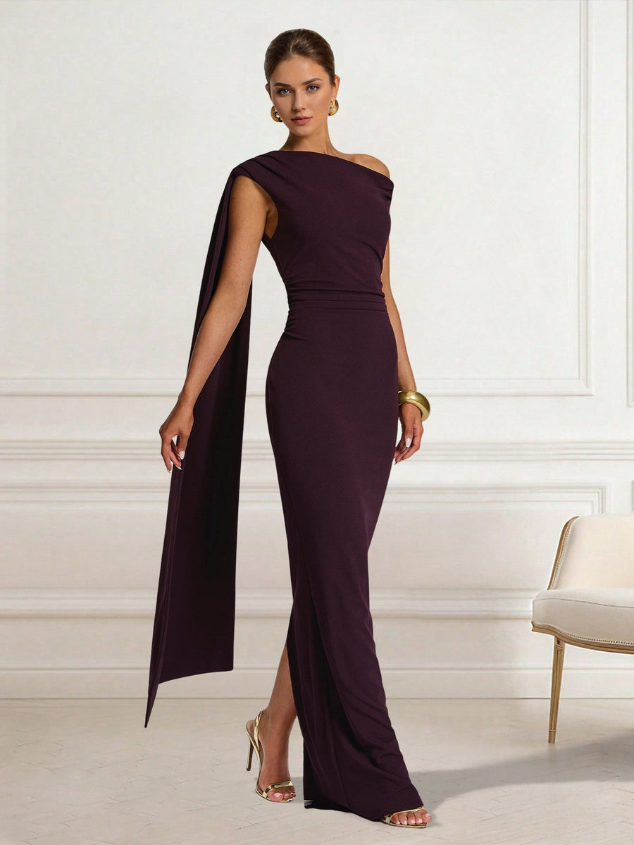 Brigitte Moreau — Open-Back Ribbon Maxi Bodycon Dress, alternate view 2
