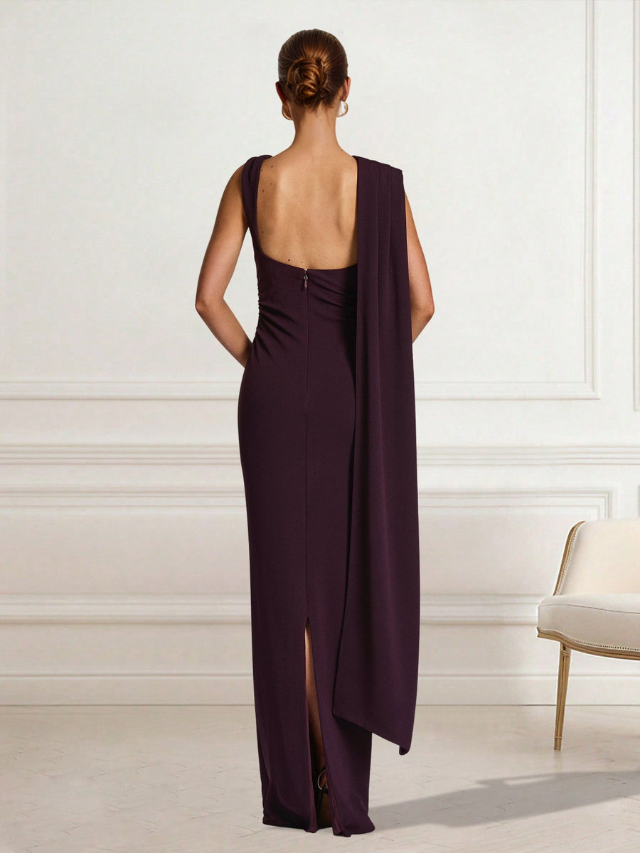 Rückenfreies geripptes Maxikleid
