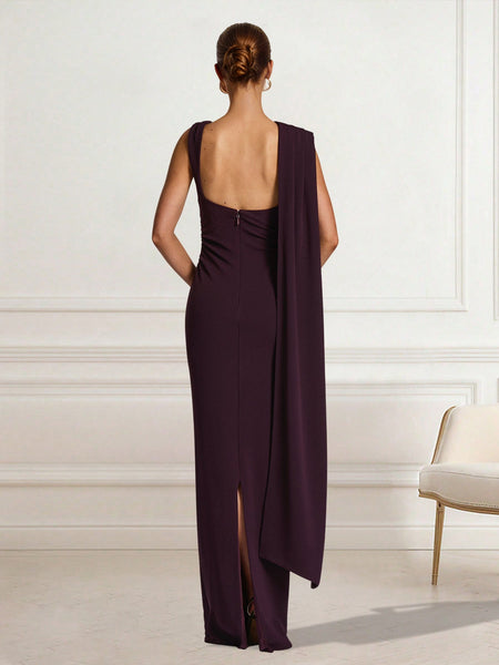 Rückenfreies geripptes Maxikleid