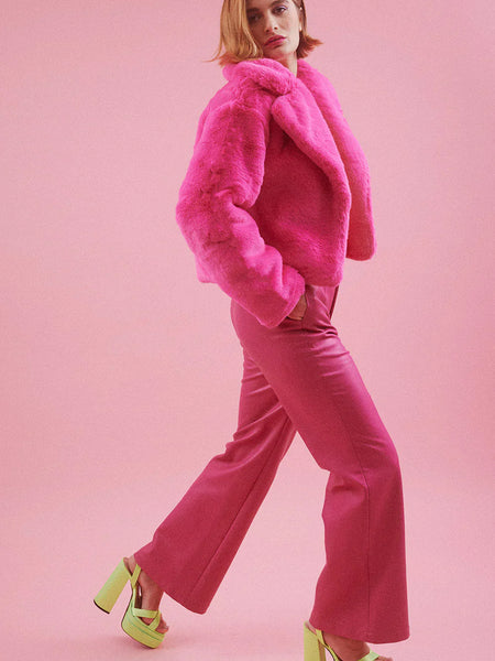 Pink Faux Fur Jacket-1