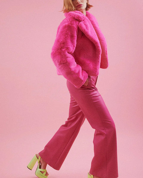 Pink Faux Fur Jacket-1