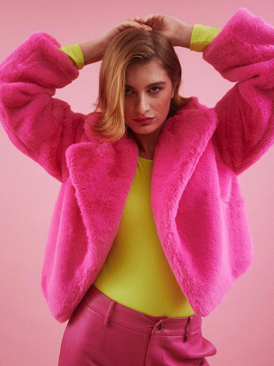 Pink Faux Fur Jacket-2