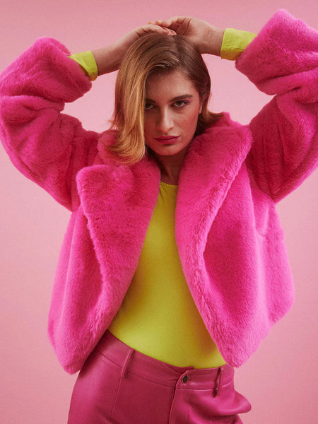 Pink Faux Fur Jacket-2