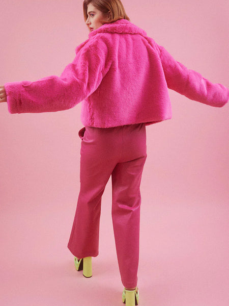 Pink Faux Fur Jacket-3