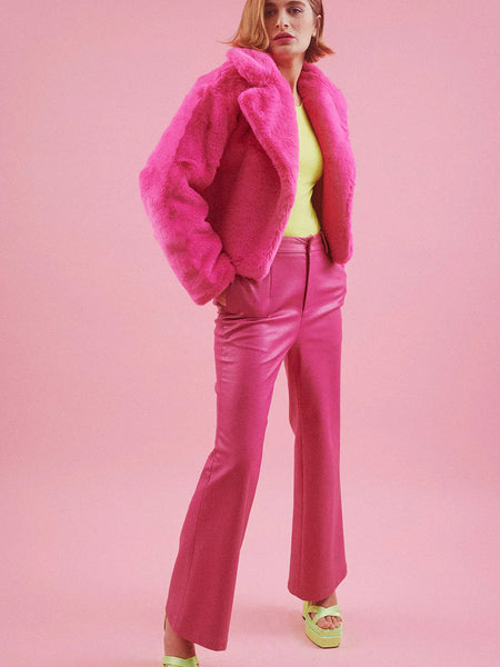 Pink Faux Fur Jacket-0