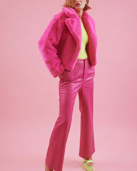 Pink Faux Fur Jacket-0