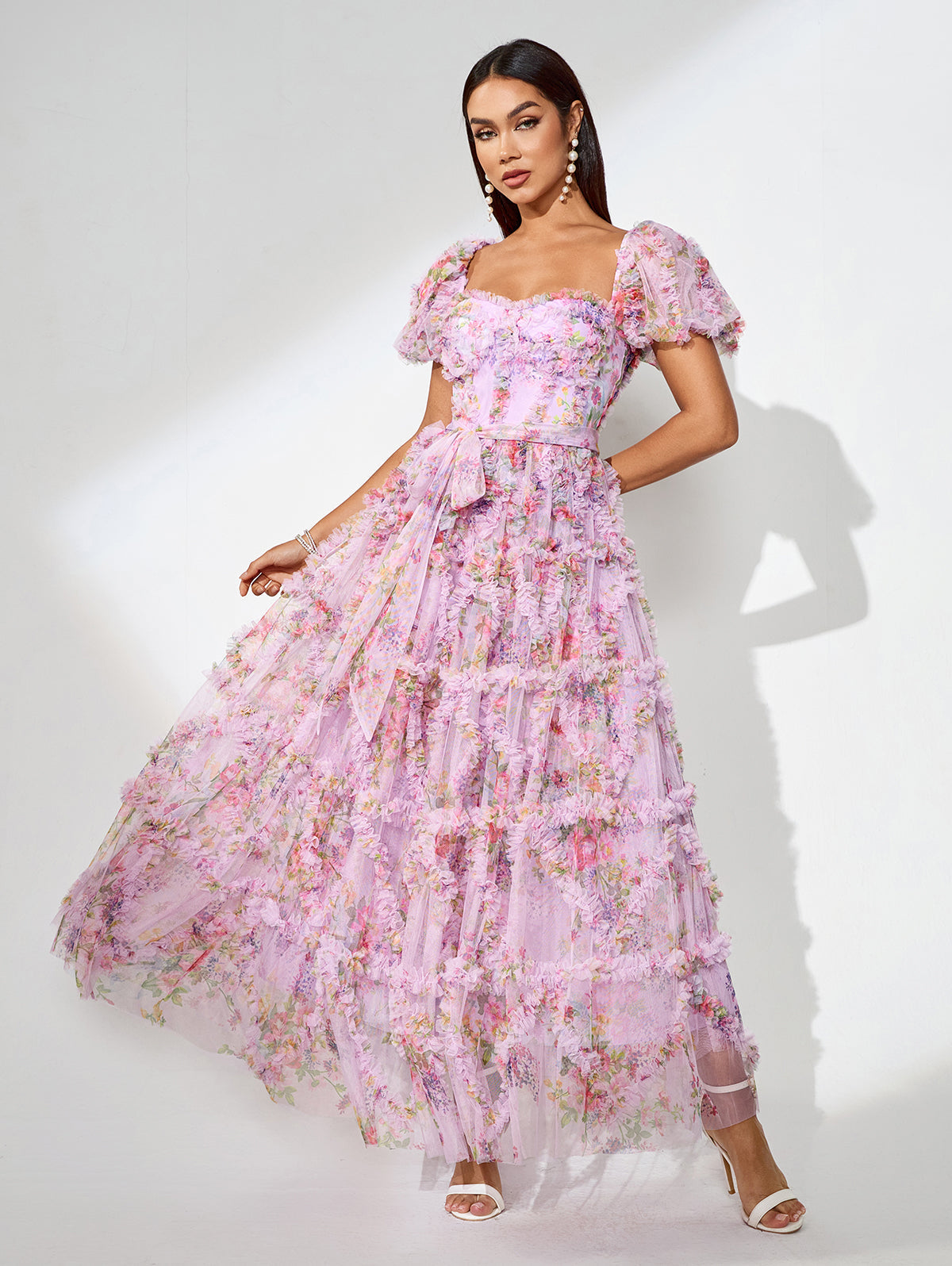 Violetta Bellamy — Fantasy Floral Dress with Puffy Sleeves, alternate view 4