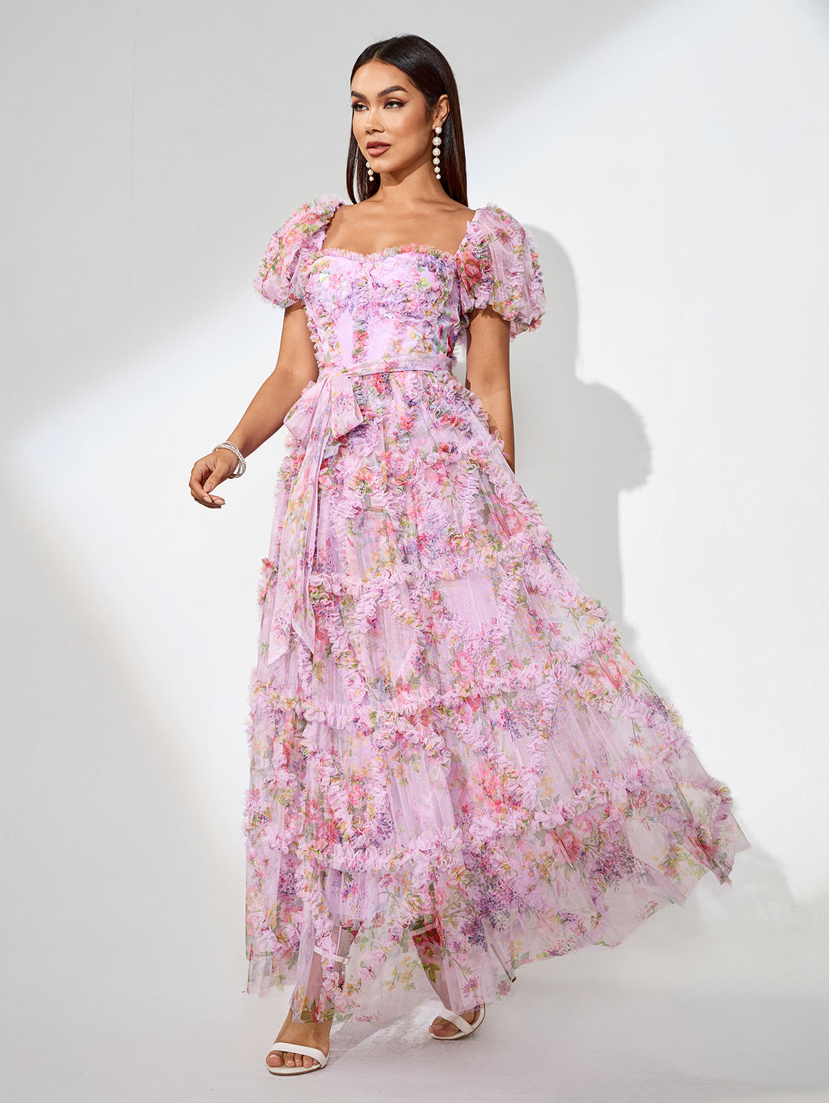 Violetta Bellamy — Fantasy Floral Dress with Puffy Sleeves, alternate view 5