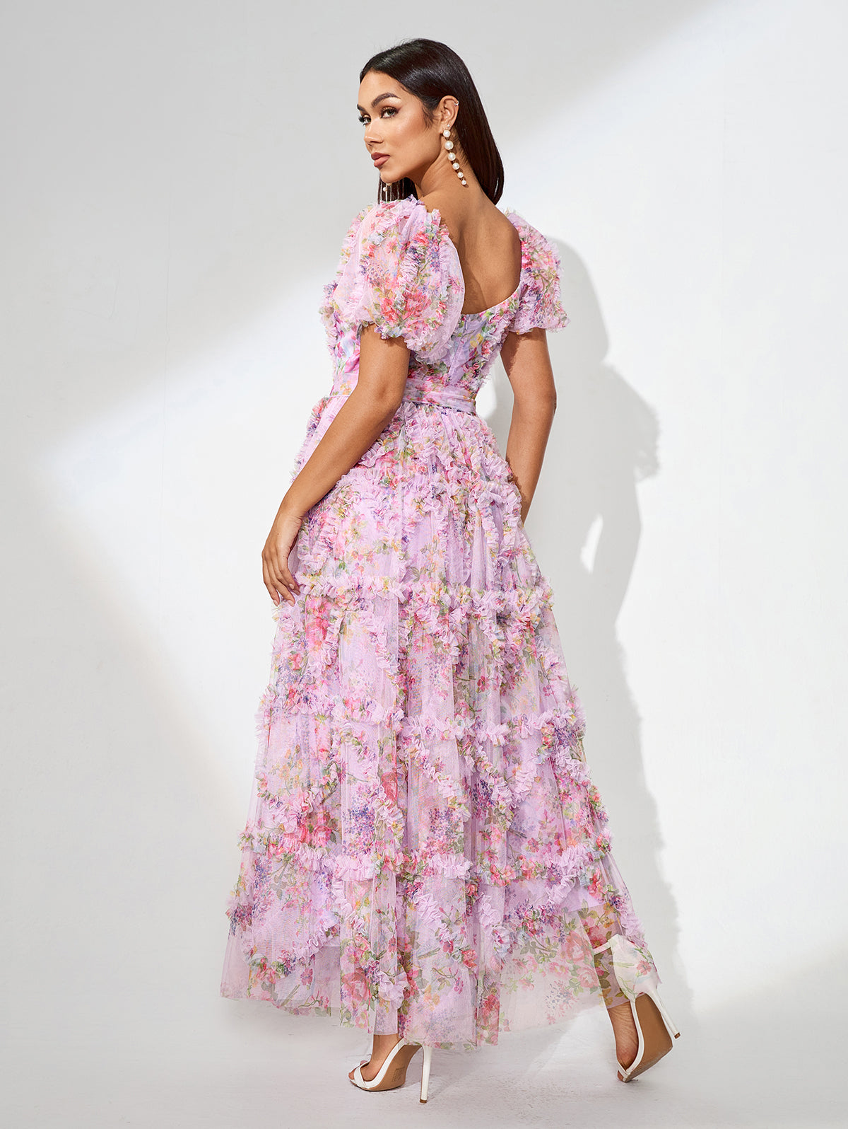 Violetta Bellamy — Fantasy Floral Dress with Puffy Sleeves, alternate view 3
