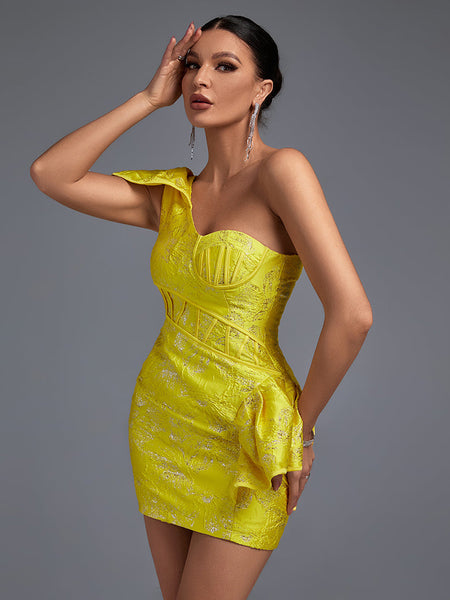 Mini Sleeveless Off-Shoulder Bodycon Dress with Ruffles for an Elegant and Trendy Look