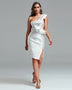 Sleeveless Bodycon Dress with Off-Shoulder Design and Elegant Ruffles