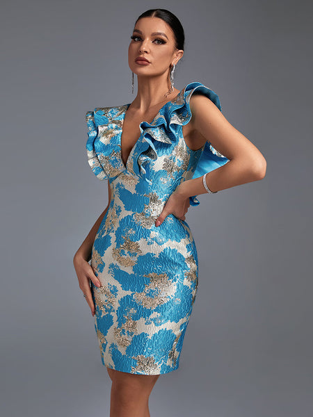 I Love dress with V neckline sleeveless and pleated skirt