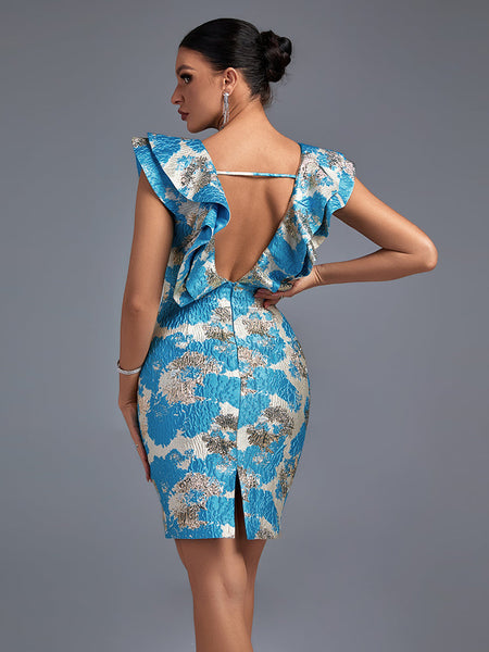 I Love dress with V neckline sleeveless and pleated skirt