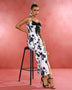 Elegant flower jacquard dress with elegant arch embellishments