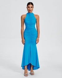 Bellamy — Ruched Maxi Bodycon Turtleneck Dress, alternate view 8