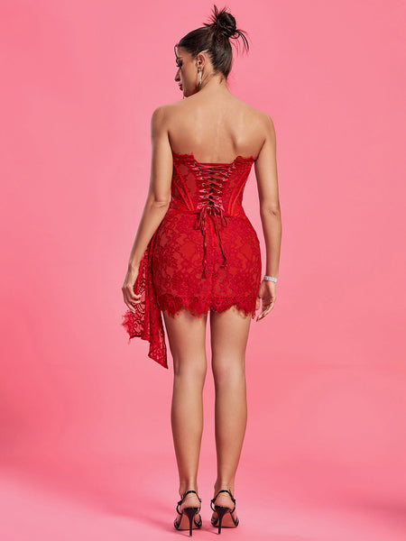Red Lace Valentine Mini Dress