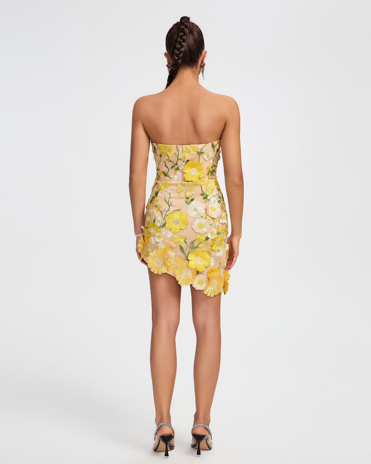 Fable Lefèvre — Strapless 3D Floral Mini Dress, alternate view 3