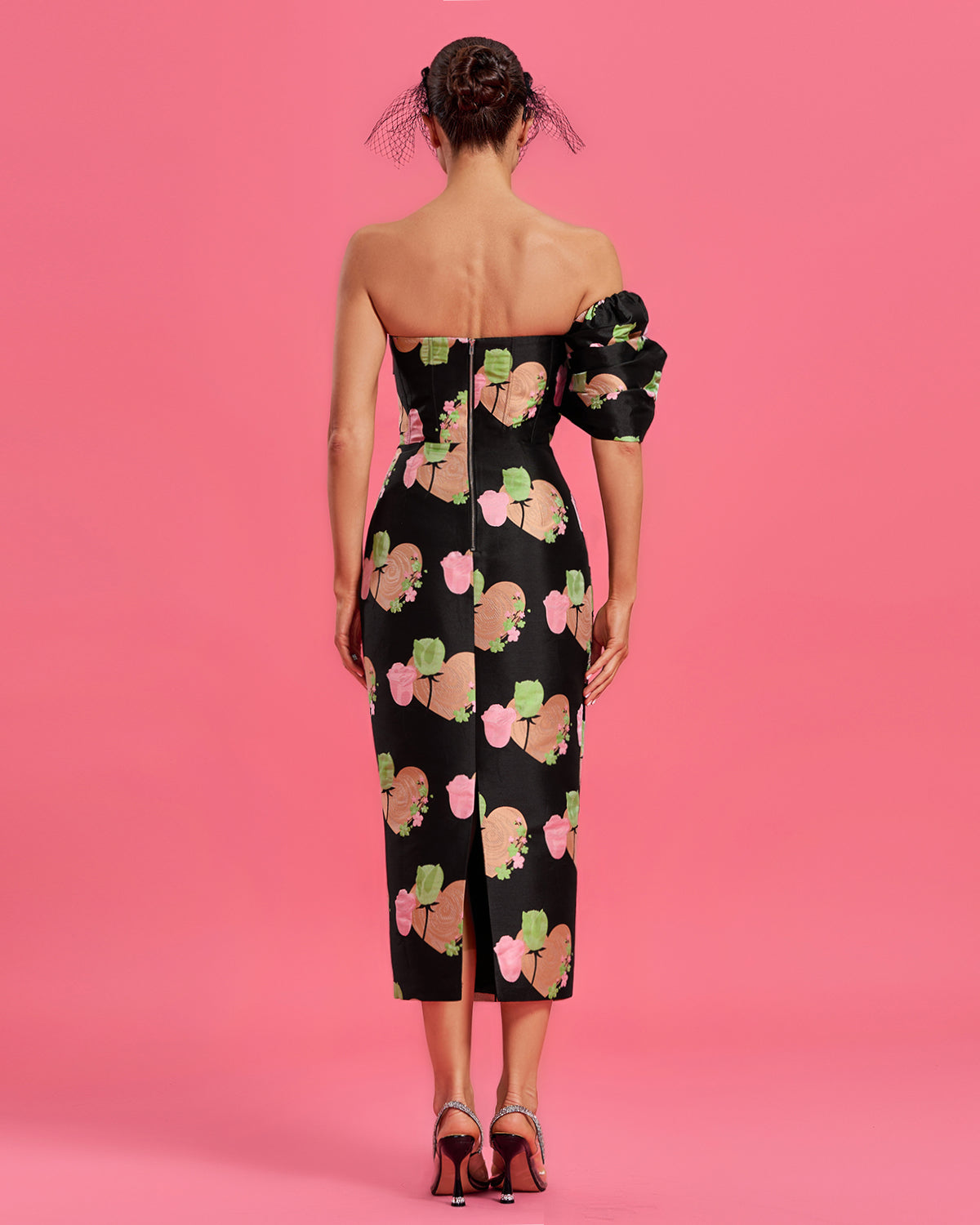 Lake — Valentine Floral Jacquard Backless Dress, alternate view 5