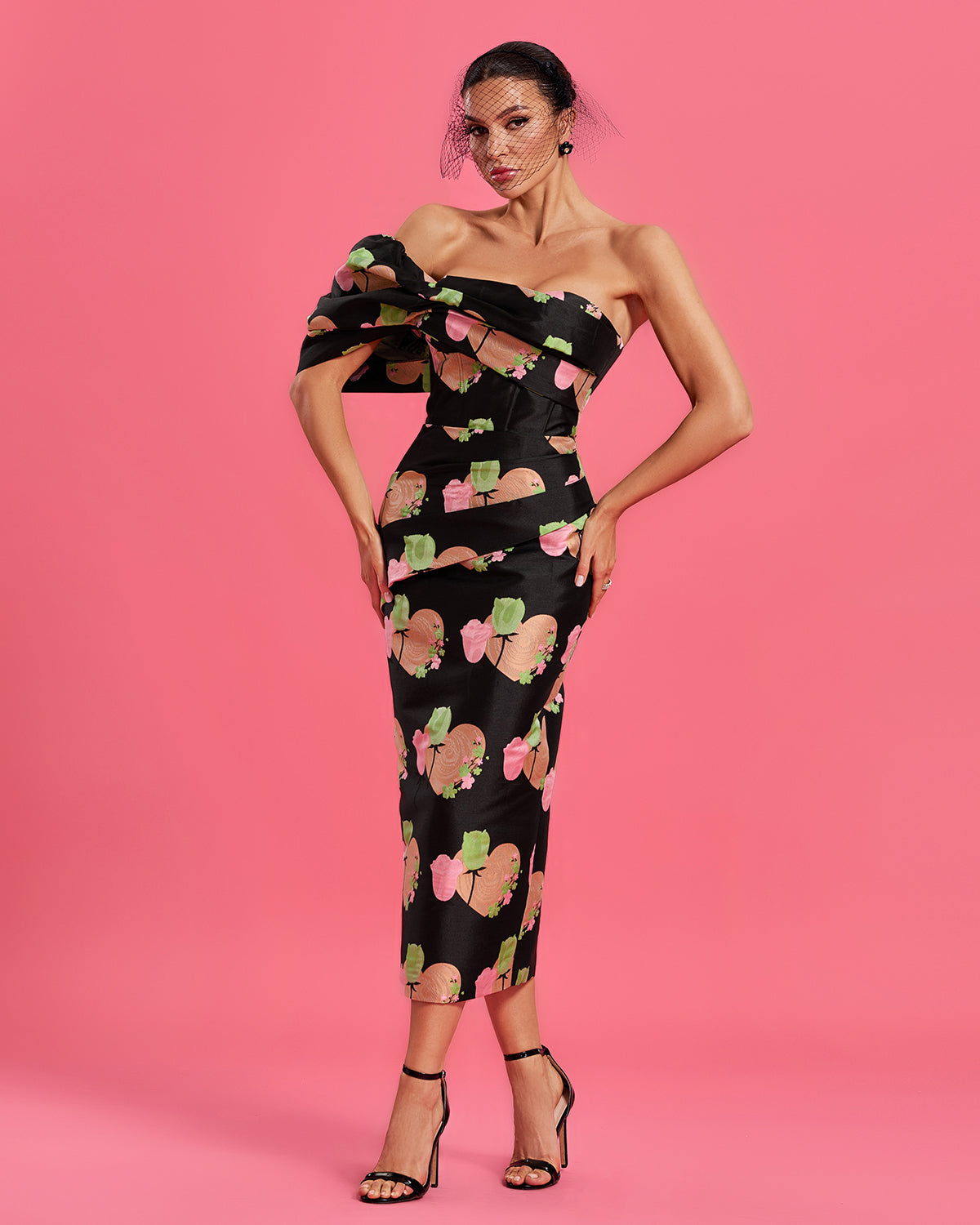 Lake — Valentine Floral Jacquard Backless Dress, alternate view 4