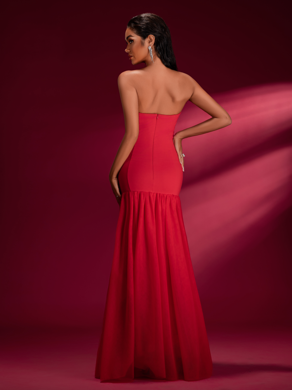 Aurelia — Red Formal Evening Gown, alternate view 3
