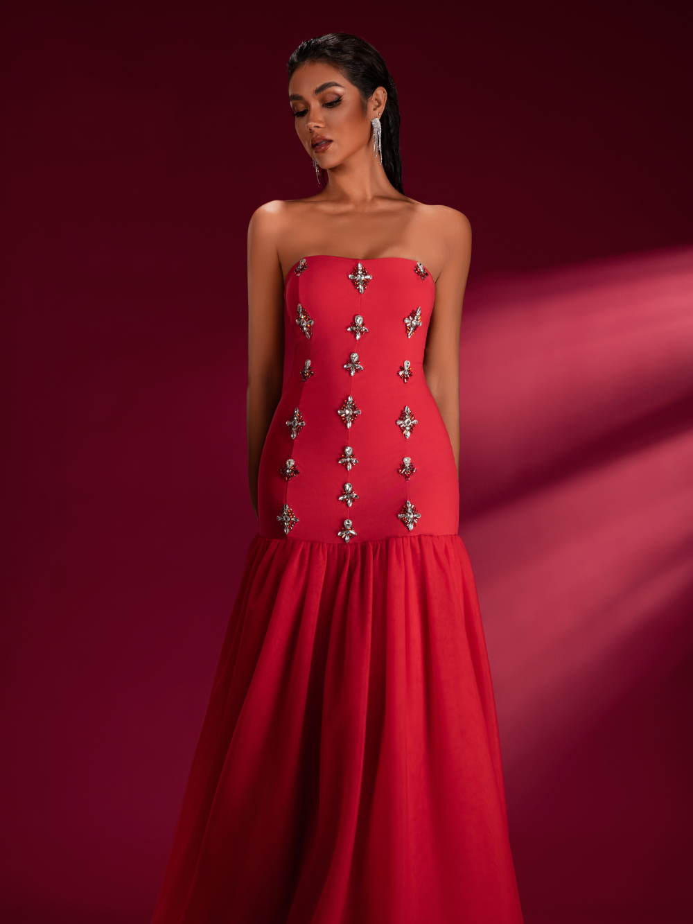 Aurelia — Red Formal Evening Gown, alternate view 2