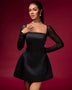 Elegant Dolly Mini Satin Dress with Stylish Sequin Embellishments