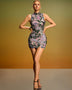 Mini Floral Lace Dress with Glitter Details