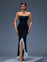 Zara Montclair — Elegant strapless mermaid long dress with draping