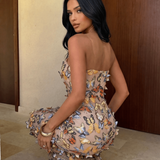 Papillon Aveline — 3D Butterfly Applique Mesh Strapless Maxi Dress, alternate view 5
