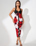 Buttoned Bandage Dress with Floral Pattern for a Chic and Feminine Look