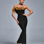 One Shoulder 3D Flowers Bandage Dress