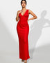 Brightly colored bandage dress with open back