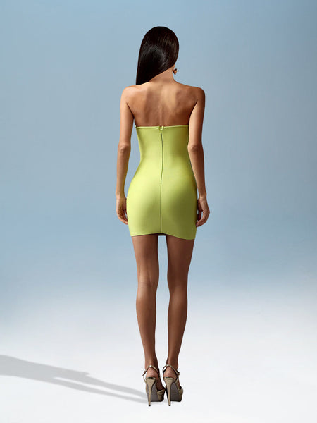 Elegant bandage dress decorated with sparkling rhinestones