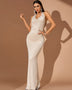 Hotfix Rhinestone Backless Maxi Dress