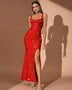 Straps Crystal Embellished Bandage Dress