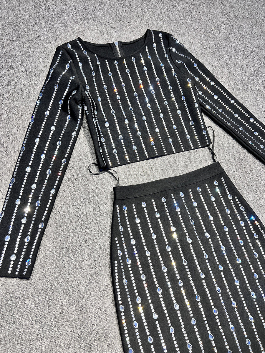 Sparkly Rhinestone Skinny Bandage Set