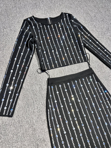 Sparkly Rhinestone Skinny Bandage Set