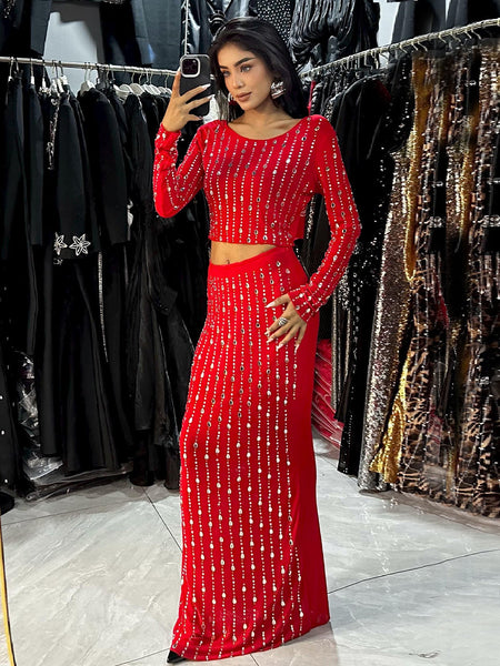 Sparkly Rhinestone Skinny Bandage Set
