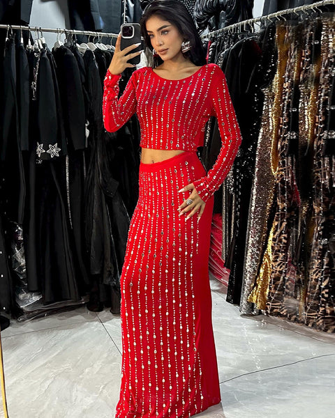 Sparkly Rhinestone Skinny Bandage Set