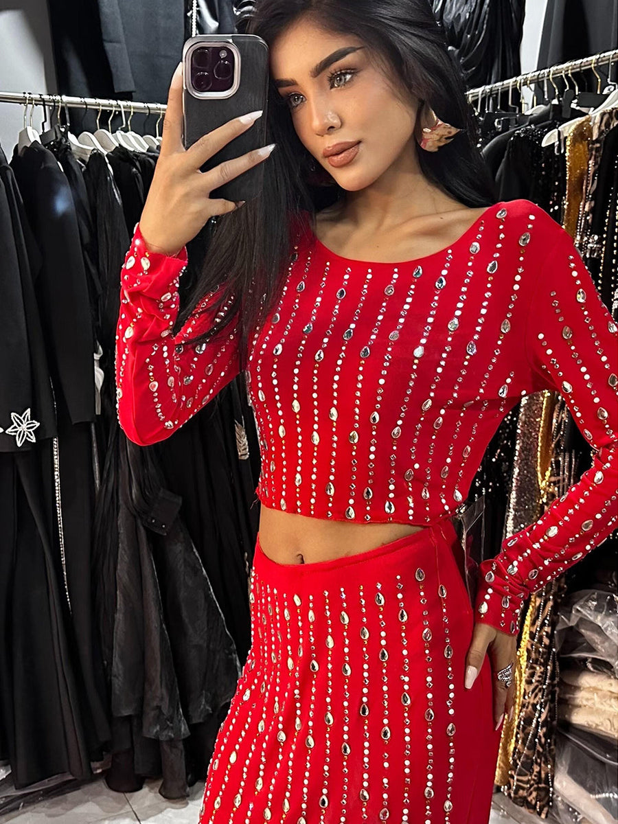 Sparkly Rhinestone Skinny Bandage Set