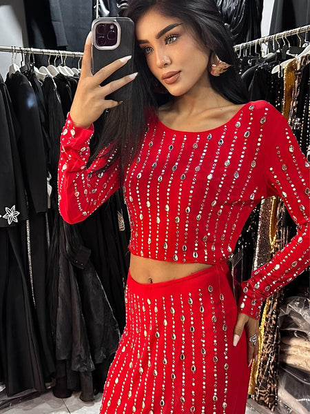 Sparkly Rhinestone Skinny Bandage Set