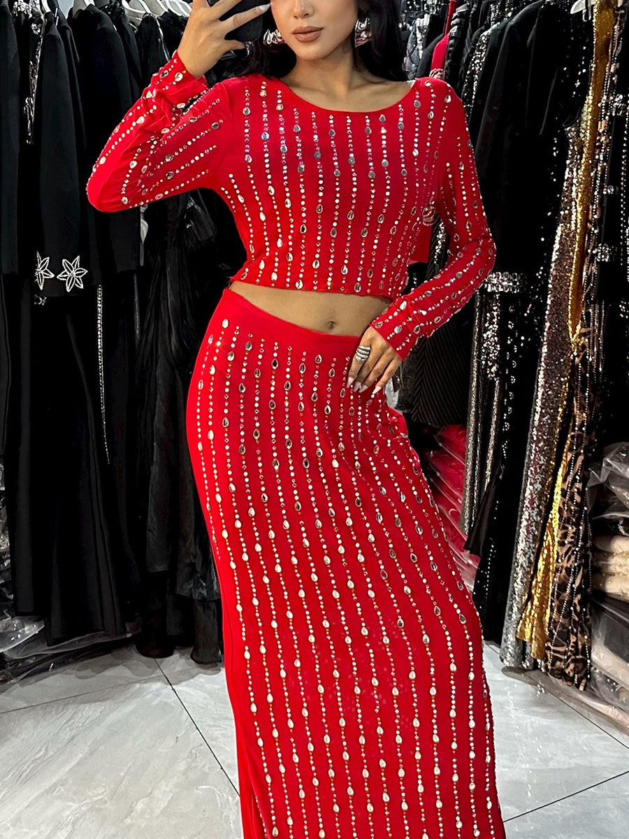 Sparkly Rhinestone Skinny Bandage Set